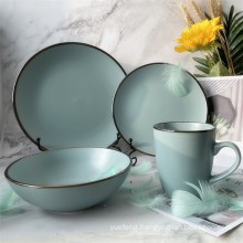 Green 16/24 pcs dinnerware stoneware set